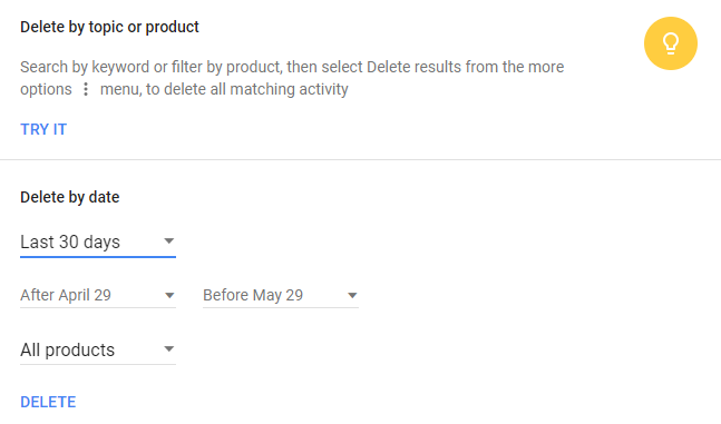 Google activity account screenshot