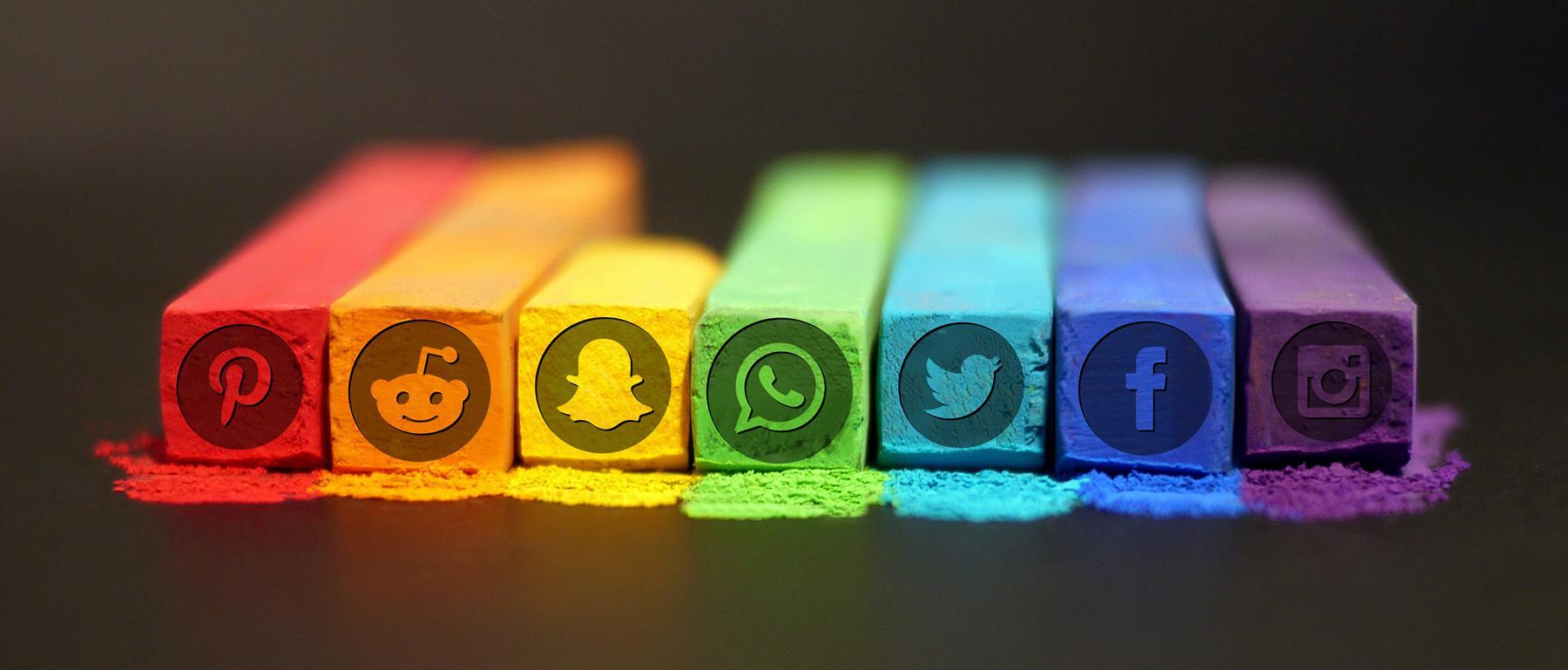 colorful social media logos