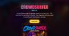 CrowdSurfer: Dive In landing page with the tagline Free music puzzle game, plays in your browser, and a yellow Play Free button