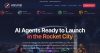 HSVAGI homepage, October 2026: headline 'AI Agents Ready to Launch in the Rocket City' with the AI crew listed across the top